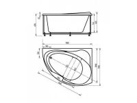 Акватек полимерная ванна Альтаир 158х120 схема 4