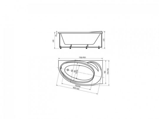 Угловая акриловая ванна Акватек Бетта 160х97 ФОТО