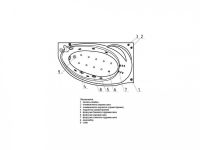 Акватек акриловая ванна Бетта 170х97 схема 4