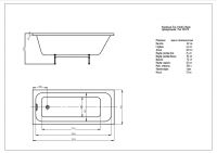 Прямоугольная пристенная ванна Акватек Мия с экраном 120х70 схема 2