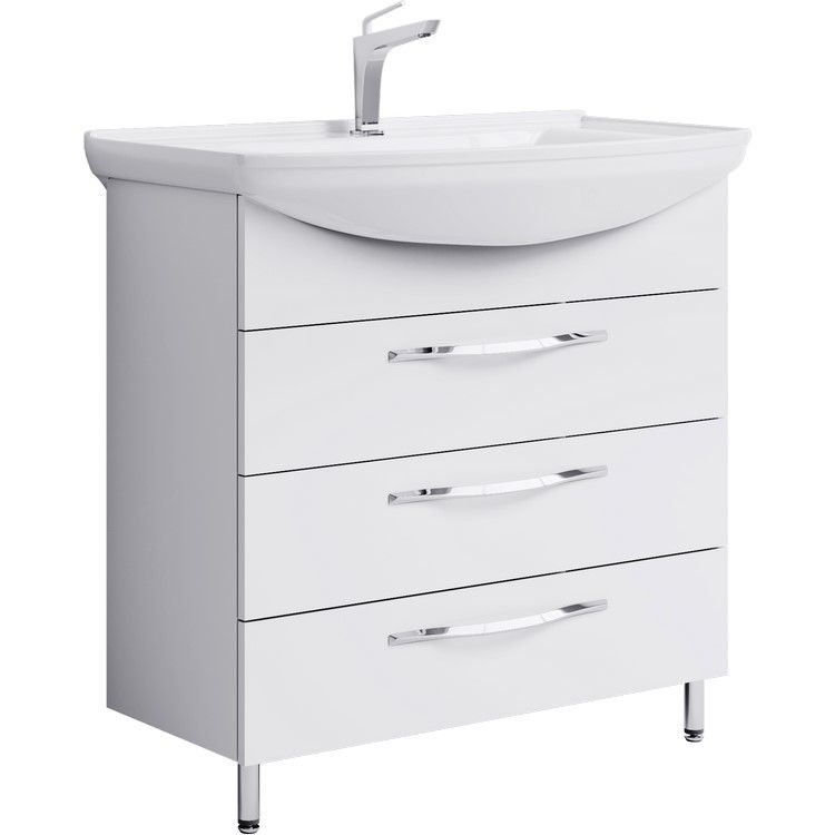 Изображение Тумба с раковиной Aqwella Аллегро напольная с ящиками 85х50