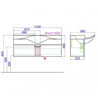 Тумба под раковину Aqwella Бродвей 110х55 схема 2