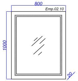 Зеркало в ванную Aqwella Империя 100х80 схема 2