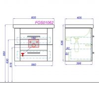 Тумба под раковину Aqwella Фостер 60х40 схема 2