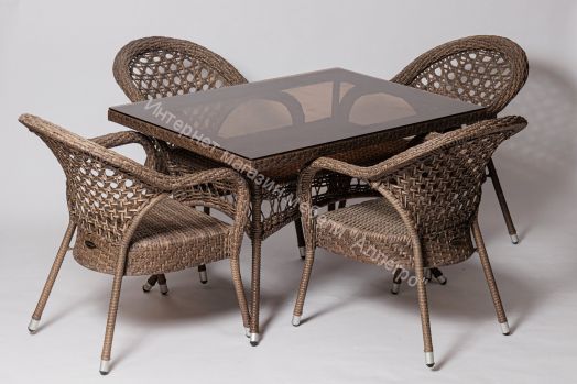 Стул Afina-FM 1017 коричневый, искусственный ротанг