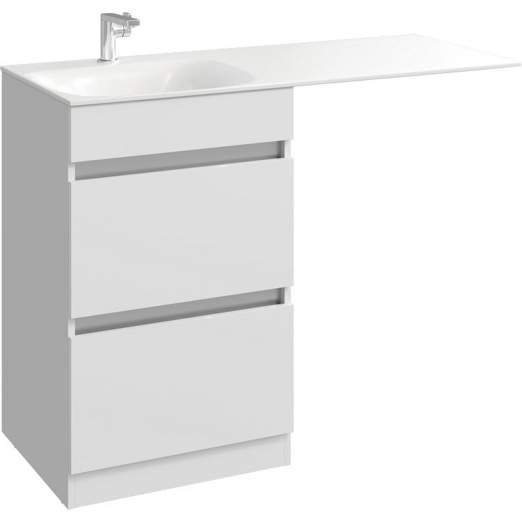 Изображение Тумба с раковиной и длинной столешницей Aqwella Forma два ящика 115х88