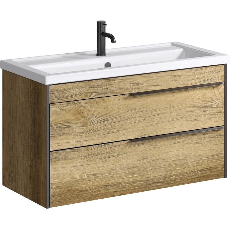 Изображение Широкая тумба с раковиной Aqwella Fargo подвесная 101х60,7