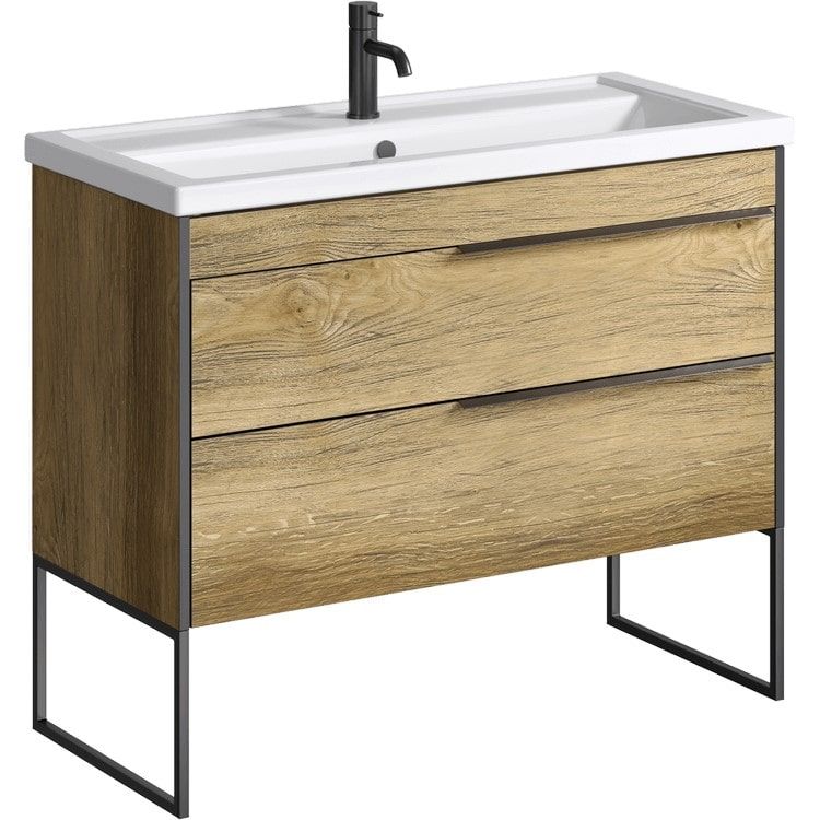 Изображение Широкая тумба с раковиной Aqwella Fargo напольная 101х85,7