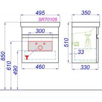 Тумба с раковиной Aqwella Smart подвесная 50х51 схема 2