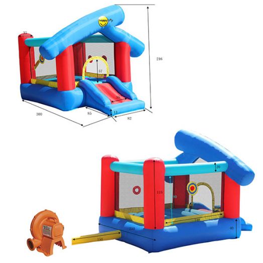 Детский надувной Батут Игровой город 6 в 1 HAPPY HOP 9111