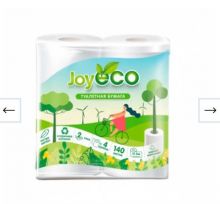 Бумага туалетная Joy Eco 2-слойная белая (4 рулона в упаковке)