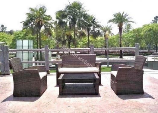 Комплект садовой мебели "Майами" (диван, 2 кресла RS 31/стол RD31) коричневый искусственный ротанг