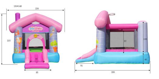 Батут детский надувной "Забавный дом для принцессы"
