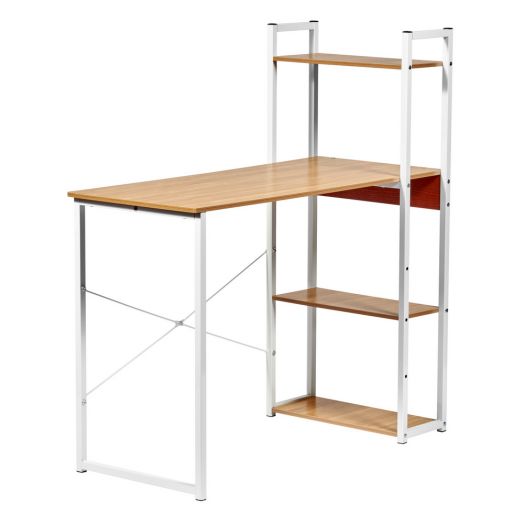 Стол письменный с полками Frame 100x45x110 см, 
светлое дерево, белый
