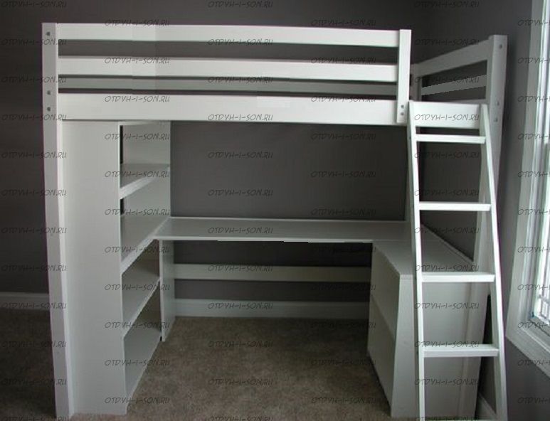 Кровать-чердак Кадет №25, любые размеры и цвета