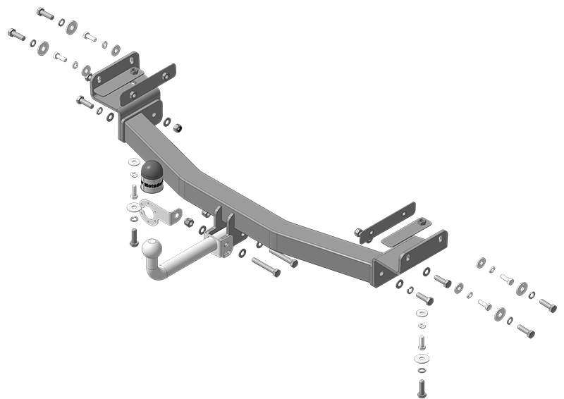 Фаркоп с оцинк. шаром Hyundai Tucson 2021- крепление шара на двух болтах