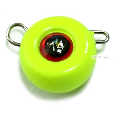 Груз крашеный Мормыш разборная чебурашка Таблетка 28 гр / 10 шт. в упаковке / цвет: 02 желтый