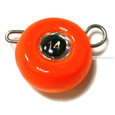 Груз крашеный Мормыш разборная чебурашка Таблетка 20 гр / 10 шт. в упаковке / цвет: 03 оранжевый