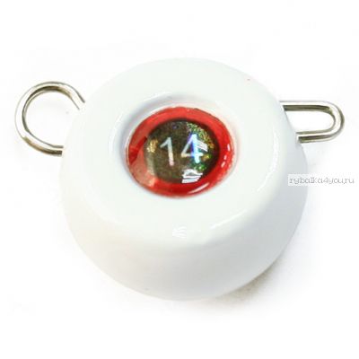 Груз крашеный Мормыш разборная чебурашка Таблетка 26 гр / 10 шт. в упаковке / цвет: 05 белый