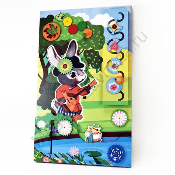 Бизиборд (дидактическая панель) настенный ЗАЙЧИК-ПОПРЫГАЙЧИК. Серия СТРАНА СКАЗОК