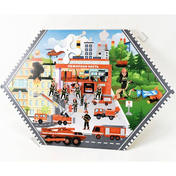 Бизиборд (дидактическая панель) настенный ПОЖАРНЫЙ. Серия ИЗУЧАЕМ ПРОФЕССИИ