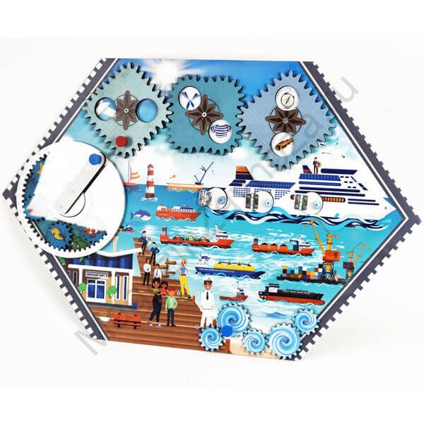 Бизиборд (дидактическая панель) настенный КАПИТАН КОРАБЛЯ. Серия ИЗУЧАЕМ ПРОФЕССИИ