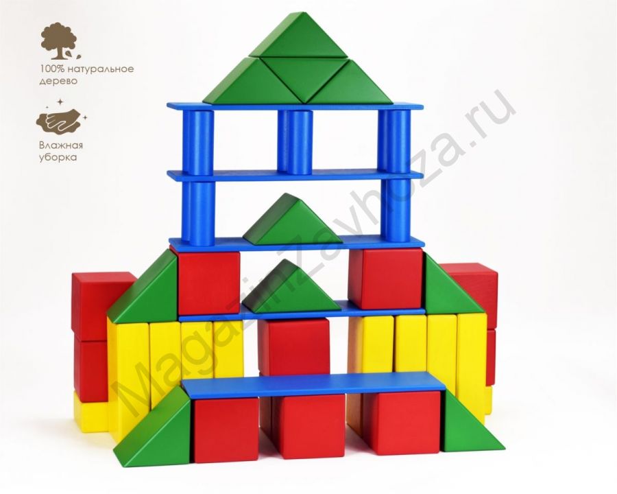 Конструктор детский СТРОИТЕЛЬ напольный 46 элементов