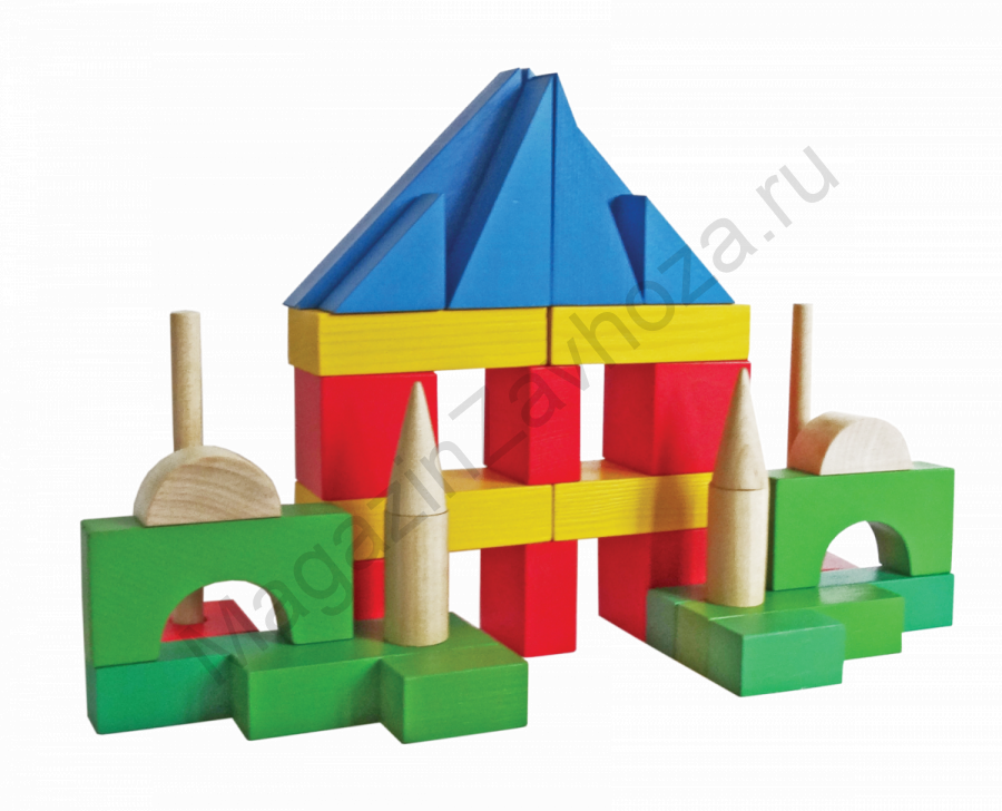 Конструктор детский "Строитель" настольный 34 элемента в краске