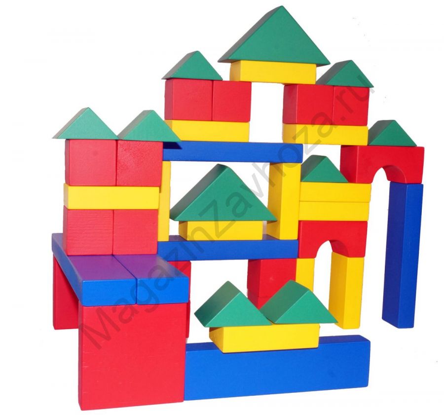 Конструктор детский "Строитель" настольный 44 элемента в фанере