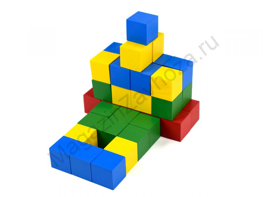 Конструктор детский "Строитель" Цветные кубики 40 шт.