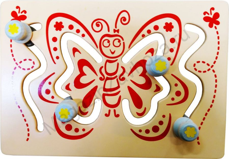 Тренажер-панель для развития мелкой моторики рук БАБОЧКА