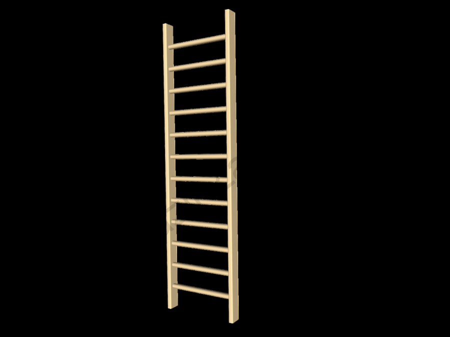 Стенка шведская детская из дерева, ширина 100 см, высота 1,6-3 м