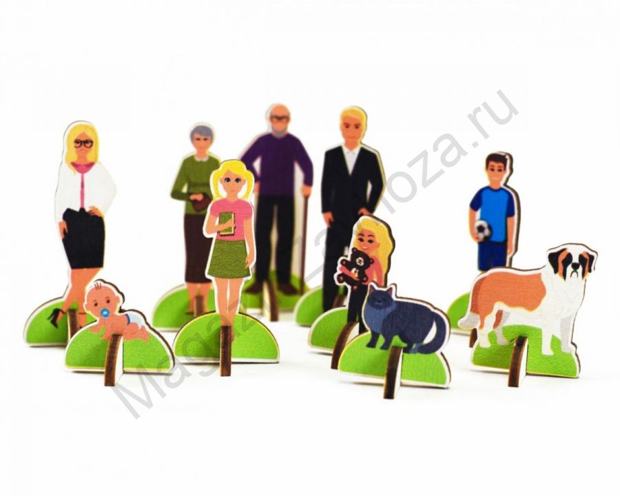 Набор плоскостных фигурок на подставках СЕМЬЯ 5-7 СМ