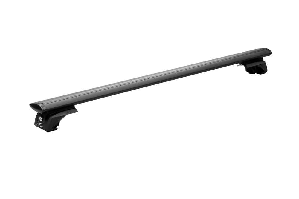 Багажник "LUX" ЭЛЕГАНТ на рейлинги с чёрными дугами аэро-трэвэл 82мм с замком