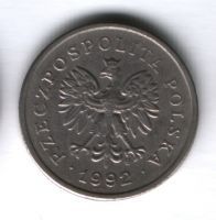 1 злотый 1992 года Польша