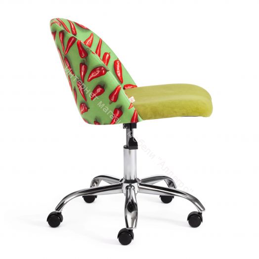 Кресло MELODY ткань/флок, олива, Botanica 03 pepper/23