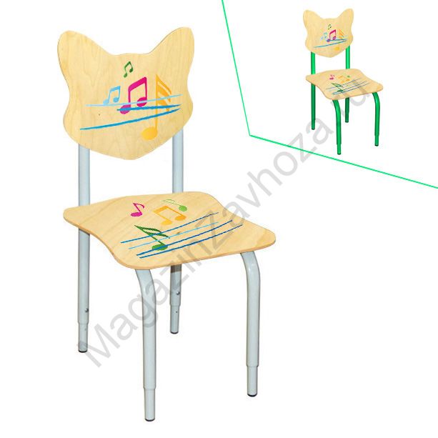 СТУЛ ДЕТСКИЙ НА МЕТАЛЛОКАРКАСЕ РЕГУЛИРУЕМЫЙ 100 ( НОТЫ )