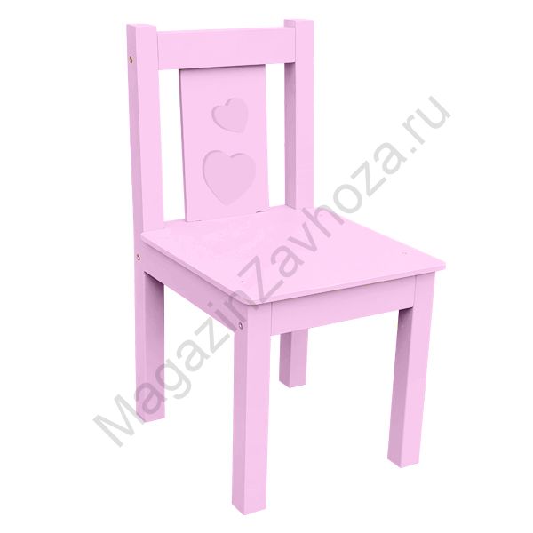 СТУЛ МДФ НЕРЕГУЛИРУЕМЫЙ РОЗОВЫЙ 53 (СЕРДЕЧКИ)