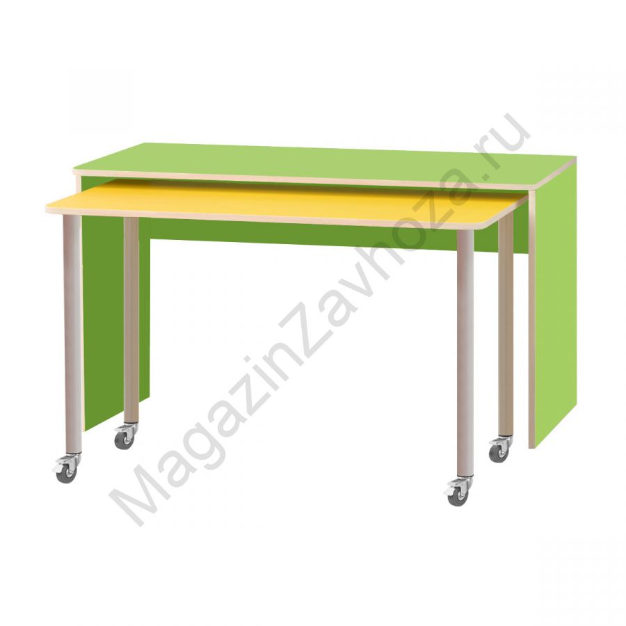 КОМПЛЕКТ.СТОЛЫ ДЕТСКИЕ НА ПОВОРОТНЫХ КОЛЁСНЫХ ОПОРАХ (2шт)