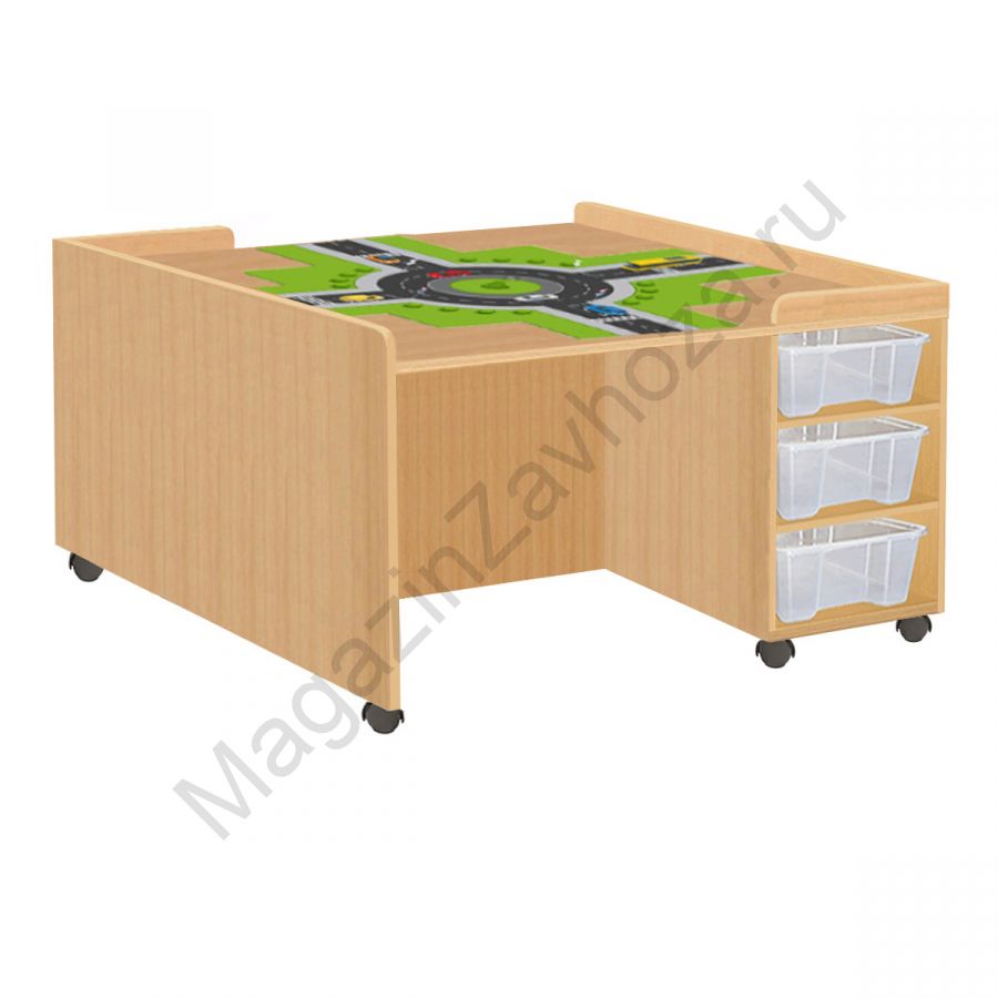 МНОГОФУНКЦИОНАЛЬНЫЙ СТОЛ 3 ящика с дорогой (без полки)