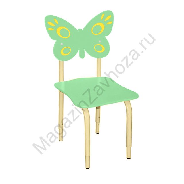 СТУЛ ДЕТСКИЙ НА МЕТАЛЛОКАРКАСЕ РЕГУЛИРУЕМЫЙ БАБОЧКИ 118 САЛАТОВЫЙ