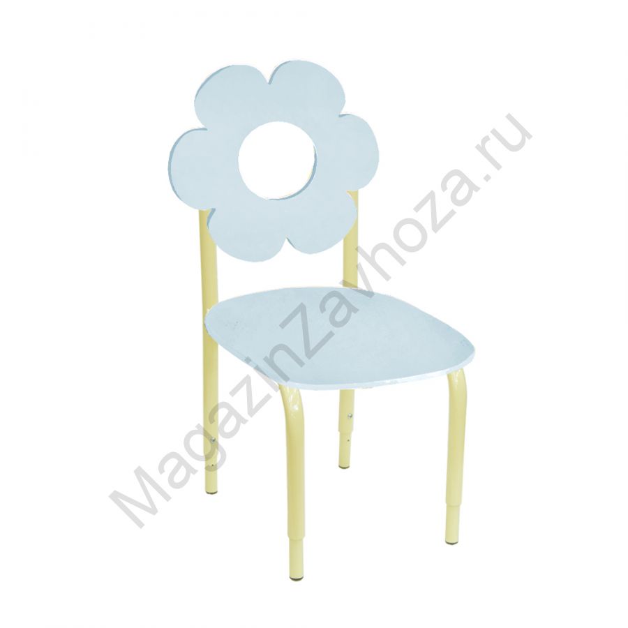 СТУЛ ДЕТСКИЙ НА М/К РЕГУЛИРУЕМЫЙ 2 МДФ ЦВЕТОК (ГОЛУБОЙ ИНЕЙ)