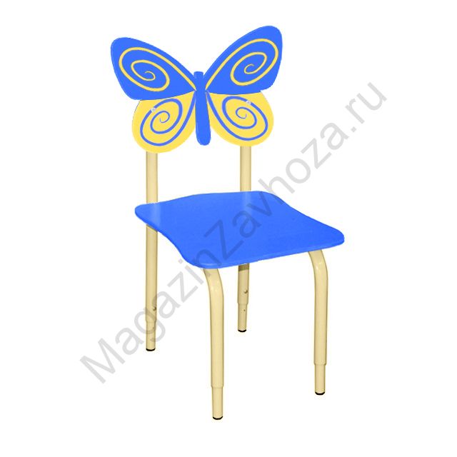 СТУЛ ДЕТСКИЙ НА МЕТАЛЛОКАРКАСЕ РЕГУЛИРУЕМЫЙ БАБОЧКИ 119 СИНИЙ