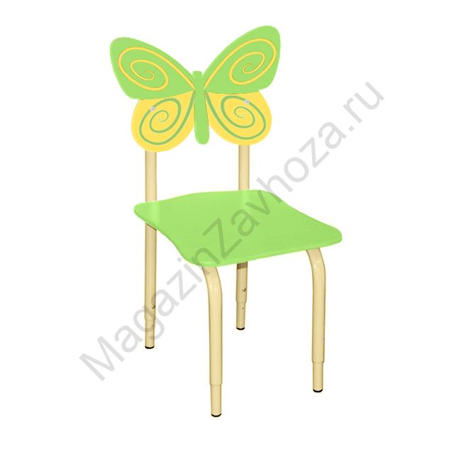 СТУЛ ДЕТСКИЙ НА МЕТАЛЛОКАРКАСЕ РЕГУЛИРУЕМЫЙ БАБОЧКИ 119 ЛАЙМ