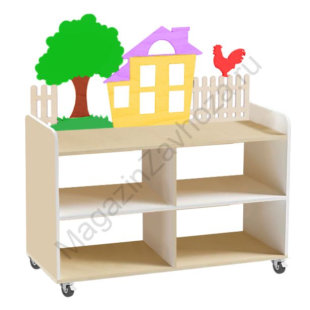 ТУМБА ДЛЯ ИГРУШЕК И ПОСОБИЙ 4 ОДНОСТОРОННЯЯ НА КОЛЁСАХ