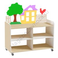 ТУМБА ДЛЯ ИГРУШЕК И ПОСОБИЙ 4 ОДНОСТОРОННЯЯ НА КОЛЁСАХ