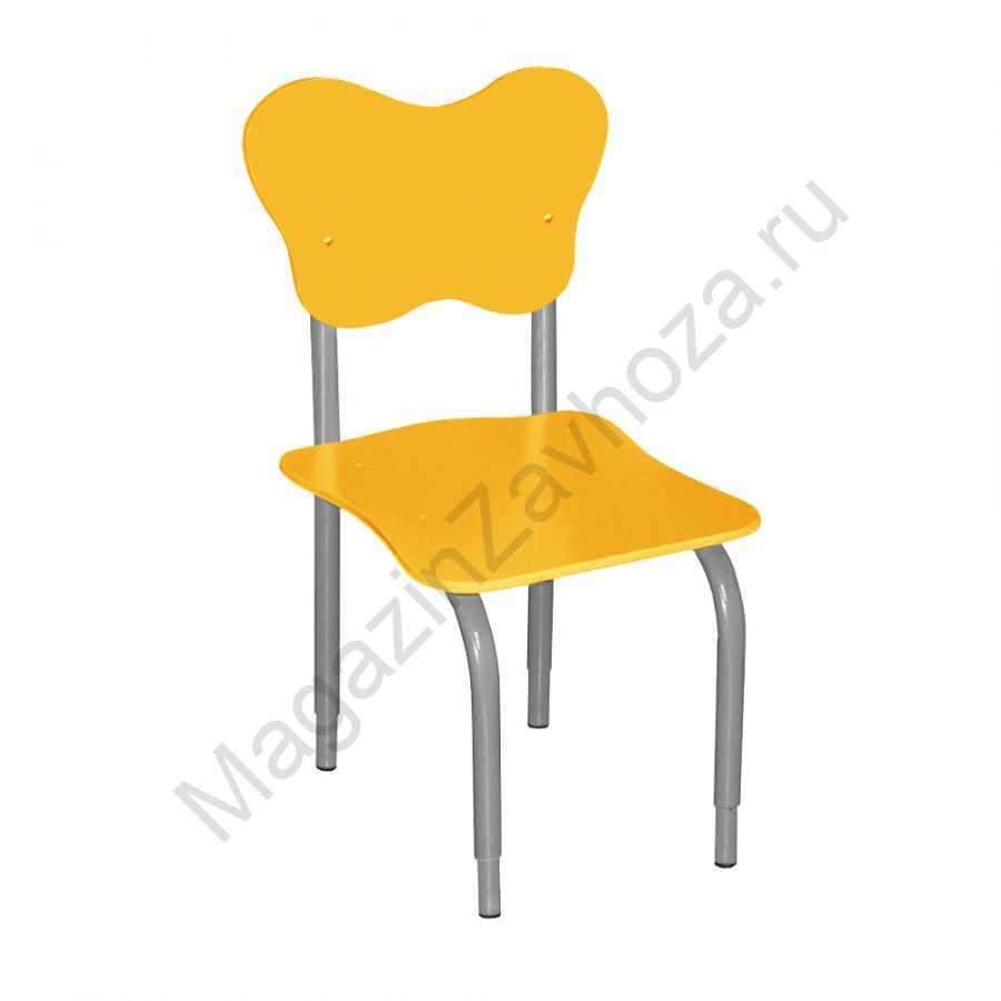 СТУЛ НА М/К РЕГУЛИРУЕМЫЙ 2 МДФ ФИГУРНЫЙ (ОРАНЖЕВЫЙ)