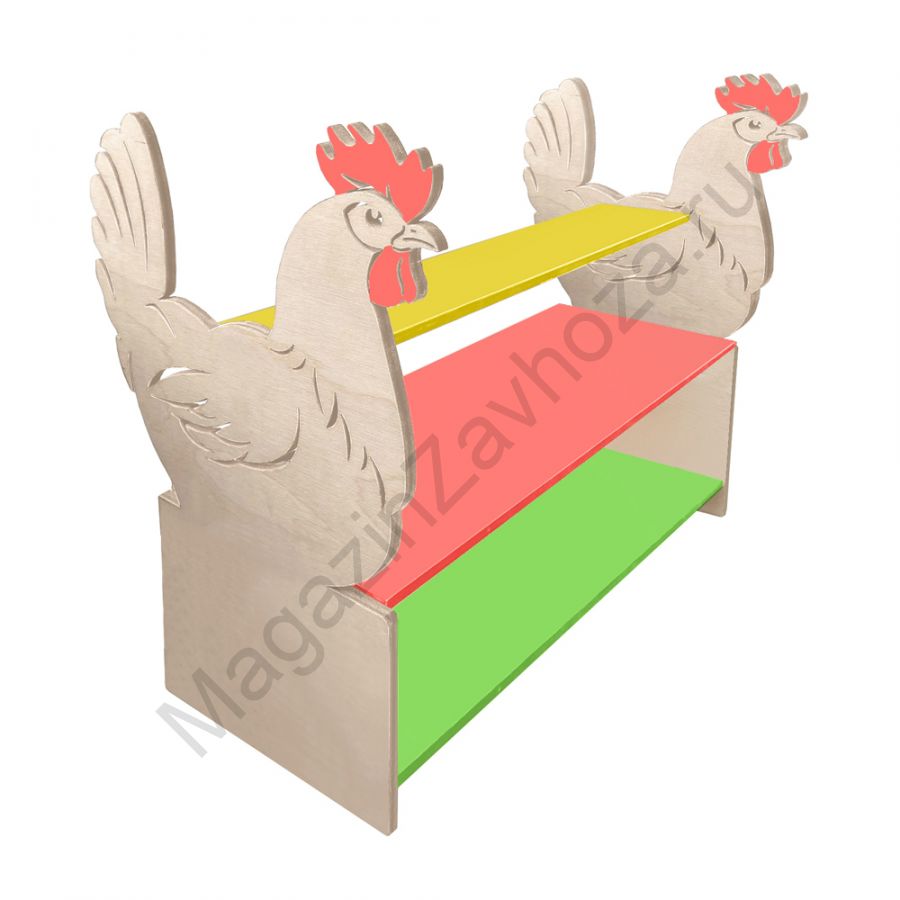 ТУМБА ДЛЯ ИГРУШЕК И ПОСОБИЙ 9 С ДЕКОРАЦИЯМИ (3 ПОЛКИ)ПЕТУХ