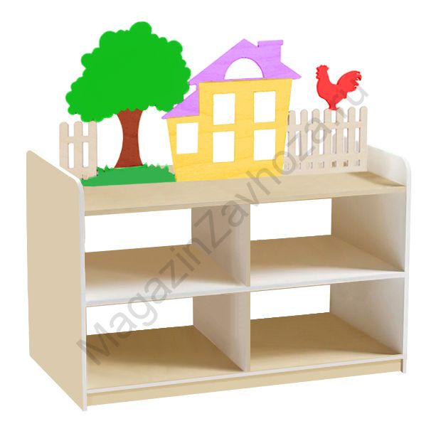 ТУМБА ДЛЯ ИГРУШЕК И ПОСОБИЙ 5 ДВУСТОРОННЯЯ НА ЦОКОЛЕ