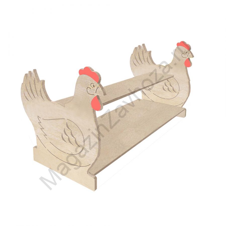 ТУМБА ДЛЯ ИГРУШЕК И ПОСОБИЙ 10 С ДЕКОРАЦИЯМИ (2 ПОЛКИ)КУРИЦА